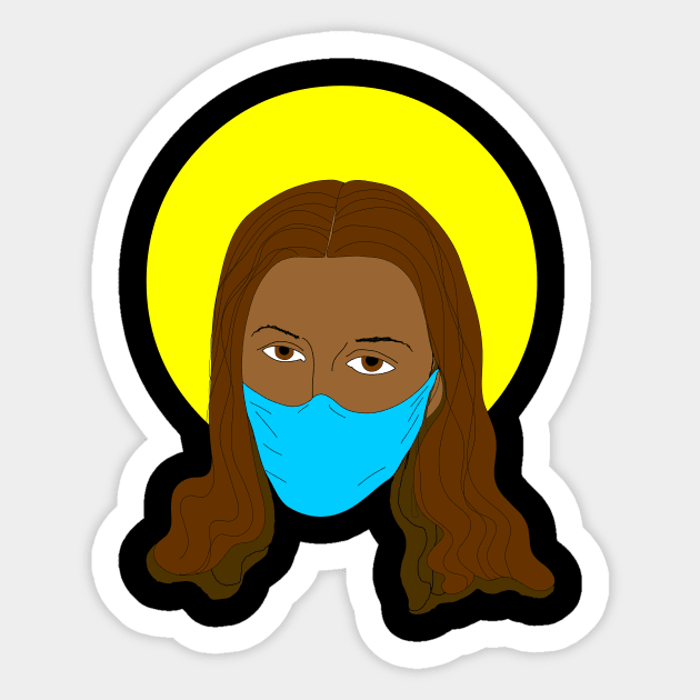 Jesus Mask Sticker by RMZ_NYC